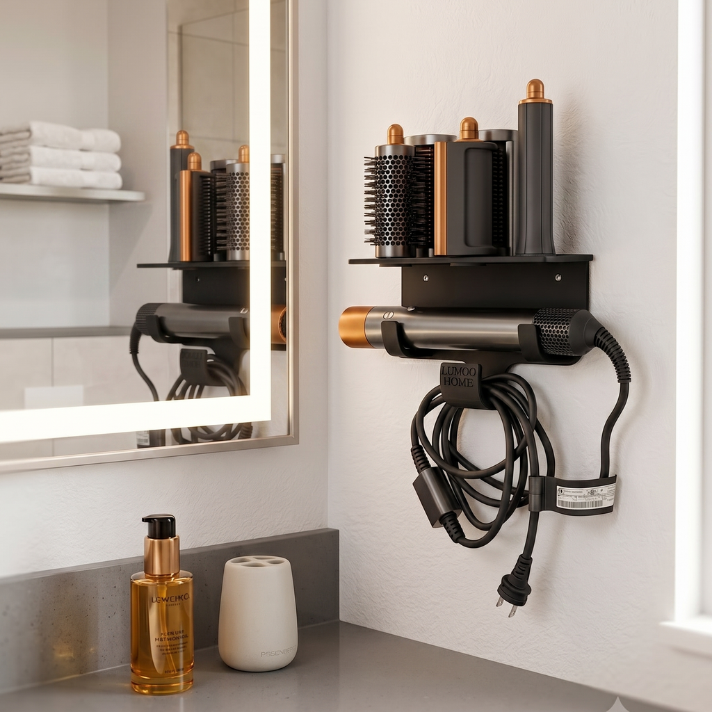 Detailansicht der Aufsatzhalterungen für Dyson Airwrap