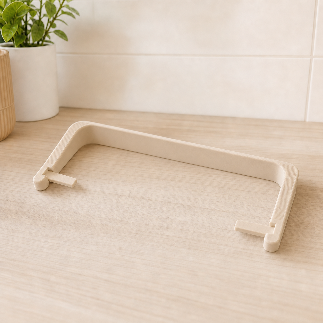 Quick-change paper towel holder – Beige with flat folding tabs