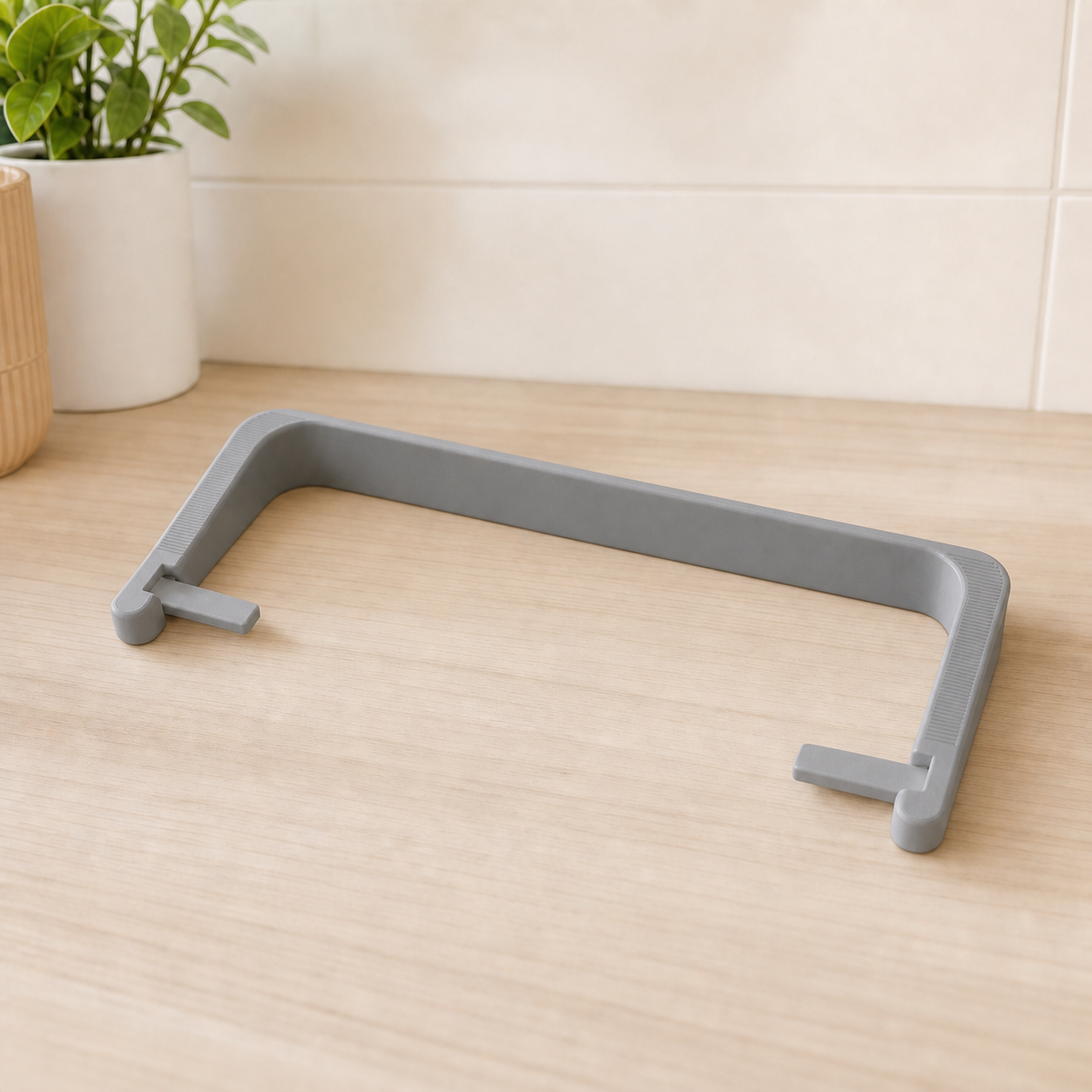 Quick-change paper towel holder – Gray with flat folding tabs