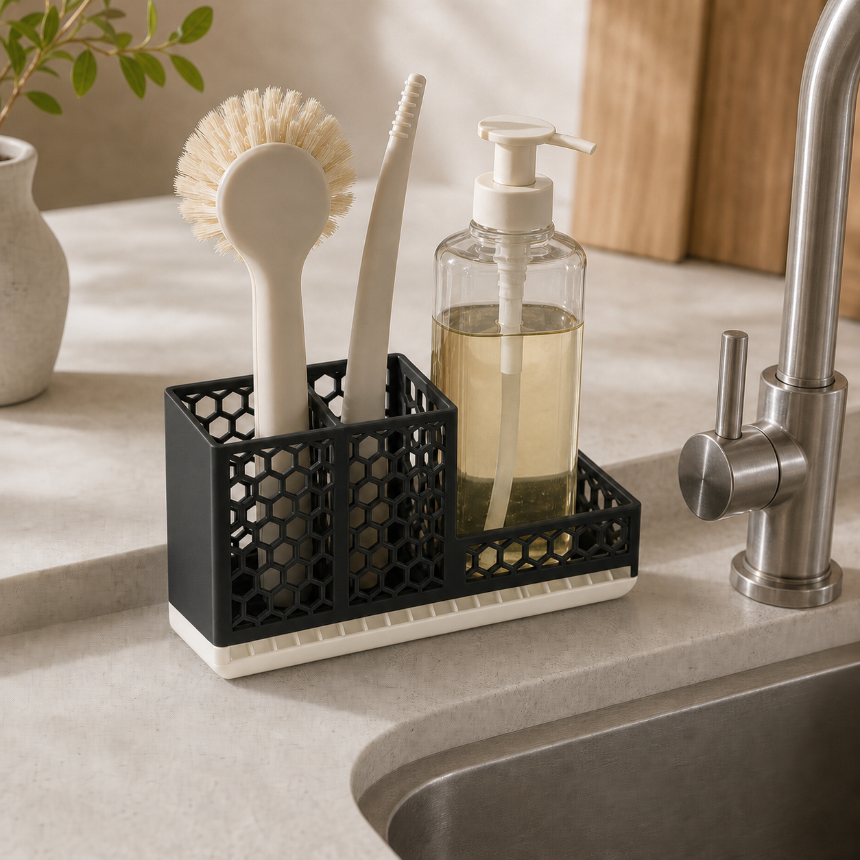 Sink organizer – Black top, White base