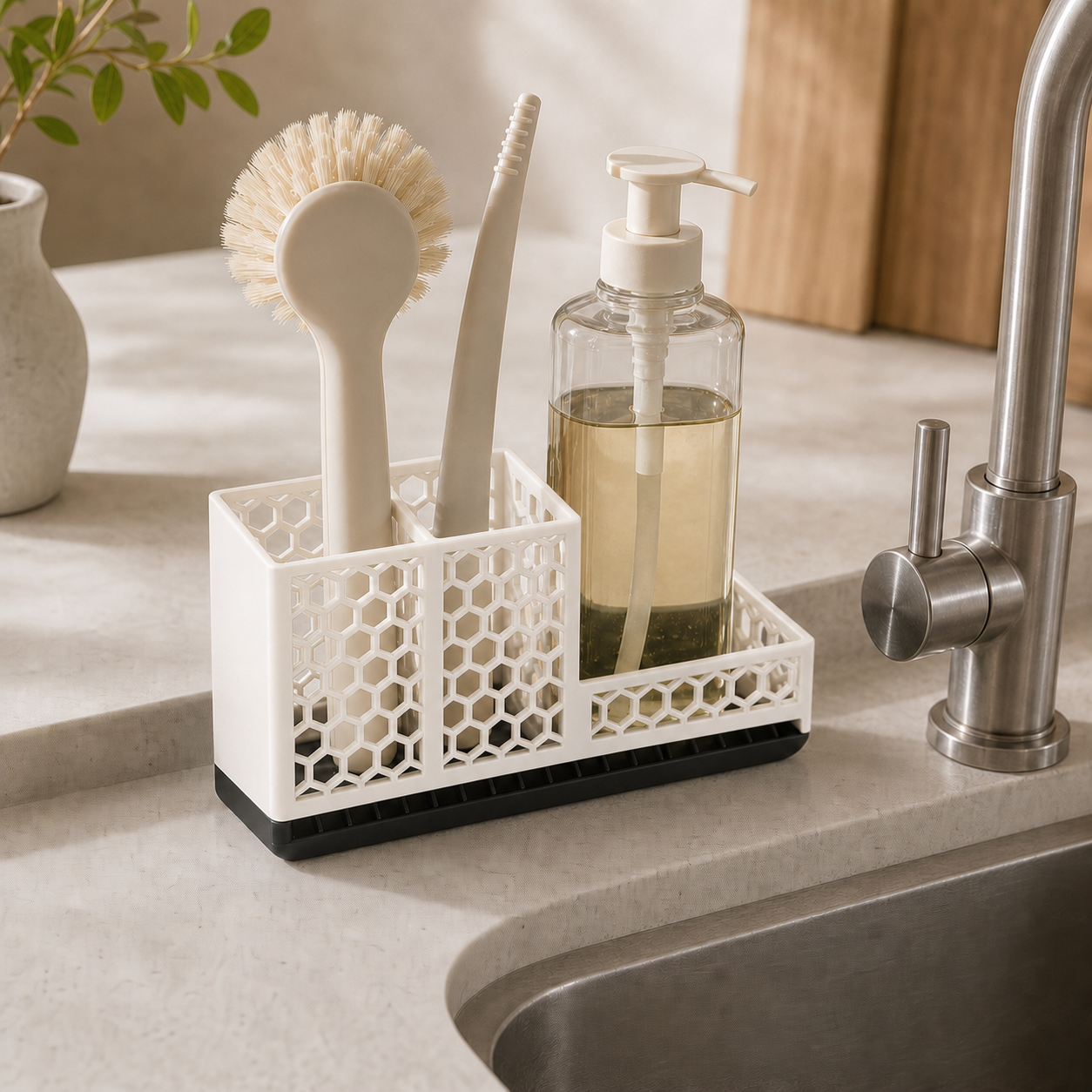 Sink organizer – White top, Black base