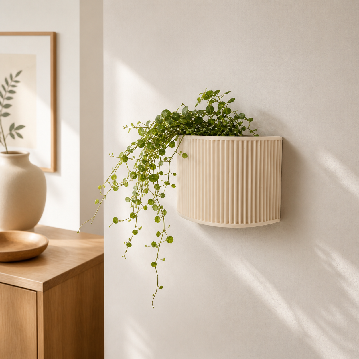 Wall planter with removable insert – Beige color variant